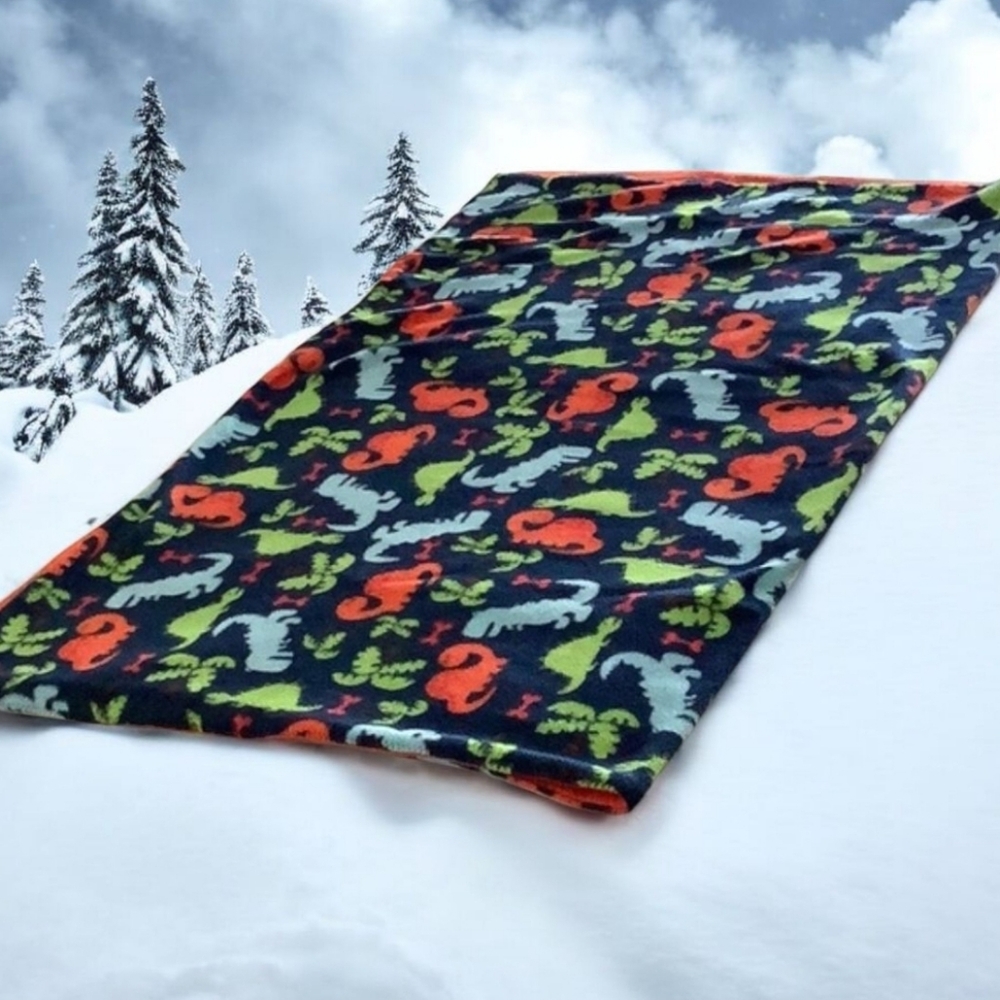 Dinosaur blanket Pre School Ready  colorful orange blue green lots of designs